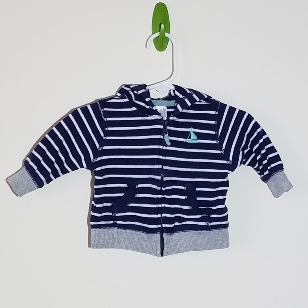 Carter's Striped Sailboat Hoodie 3m